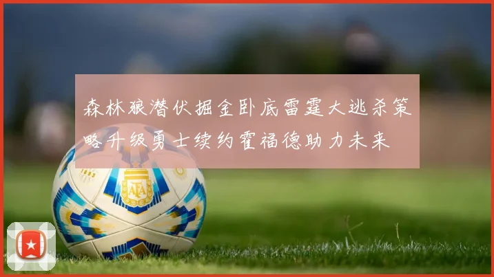 森林狼潜伏掘金卧底雷霆大逃杀策略升级勇士续约霍福德助力未来